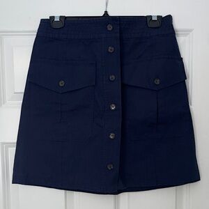 NWT Banana Republic Navy Button-Front Mini Skirt